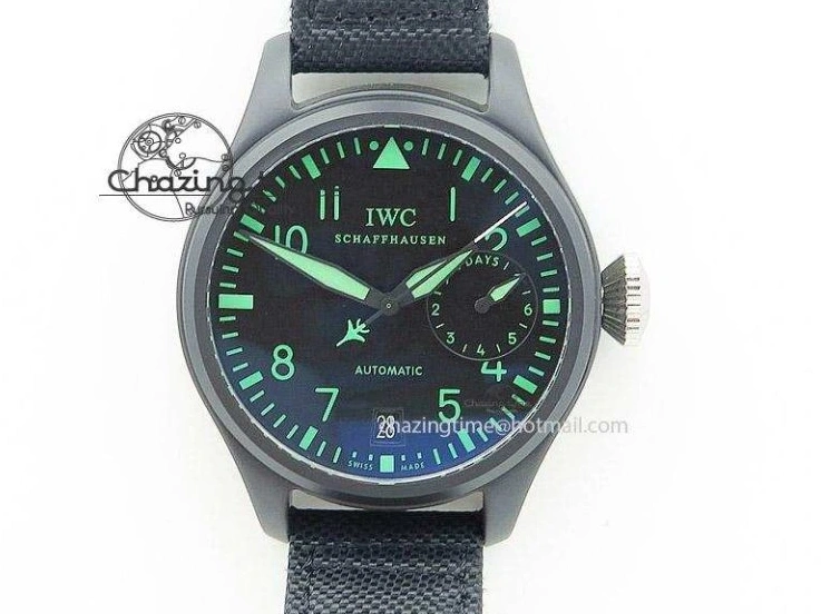 MIROTIME 0216 Classic PILOT IW389001 ZF 1:1 Best Edition Ceramic Case Green Dial on Green Nylon Strap A7750 (Function Same As Genuine) 7160